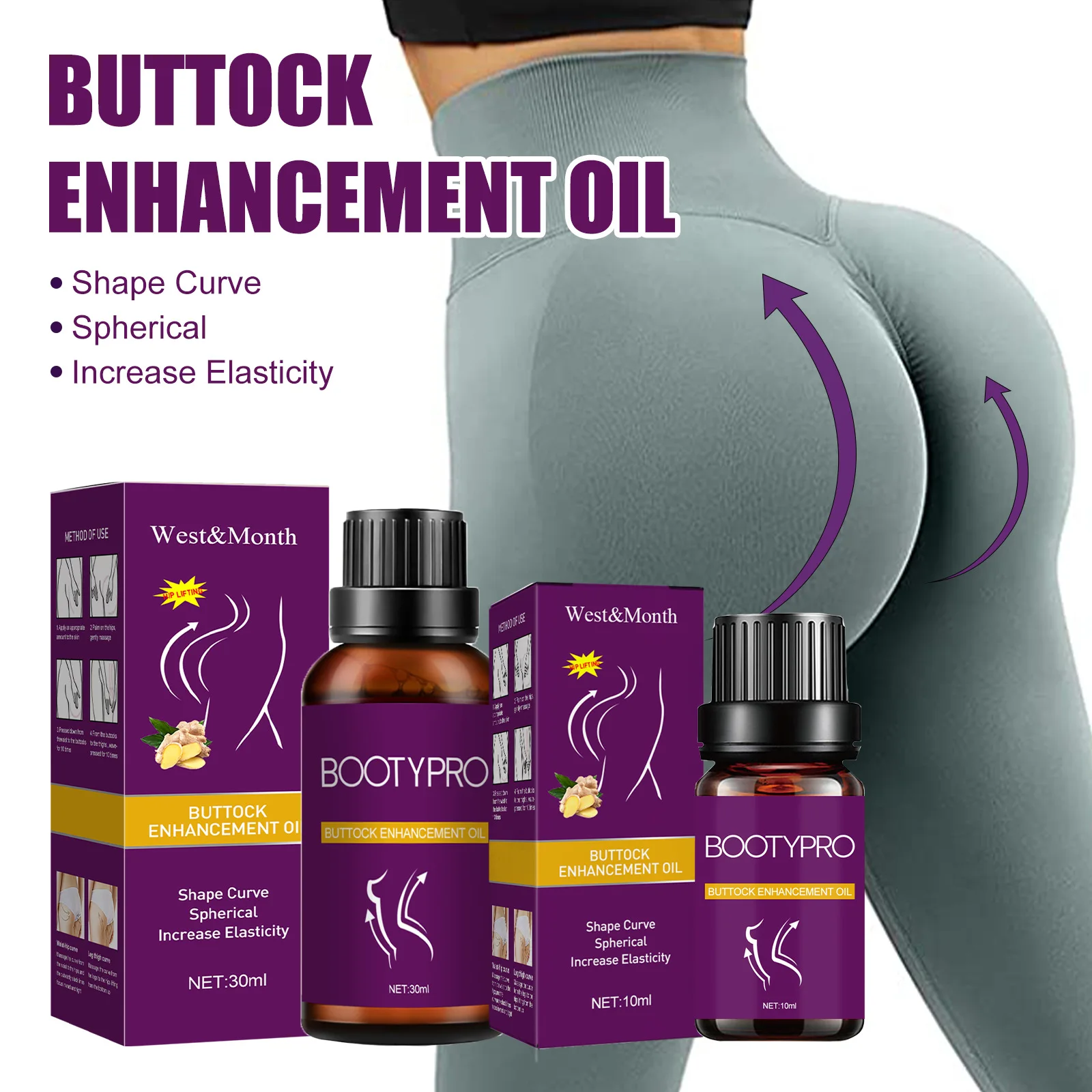 Sexy Hip Buttock Enlargement Essential Oil Effective Hip Lift Up Buttock Massage Oil Butt Beauty Buttock Enhance Big Ass Product