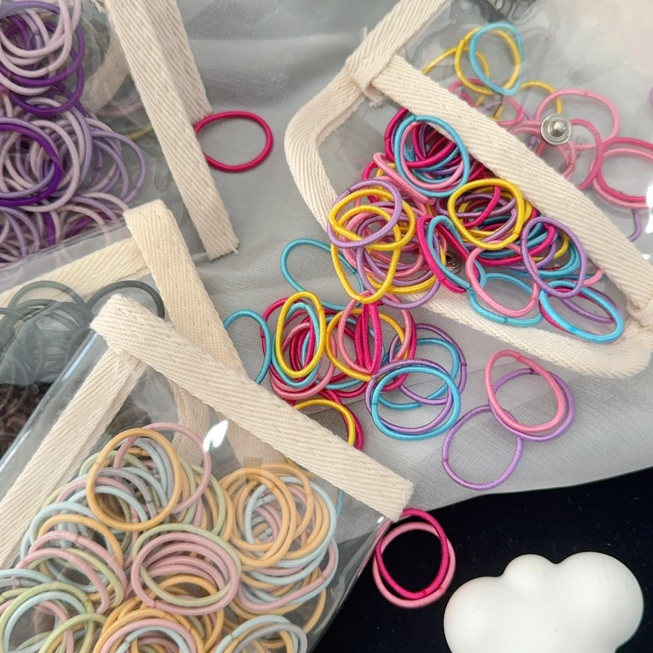 100Pcs/set Candy Color Elastic Rubber Band Hair Girls Fashion New Hair Ties Band Best Gift Kids Hair Accessories