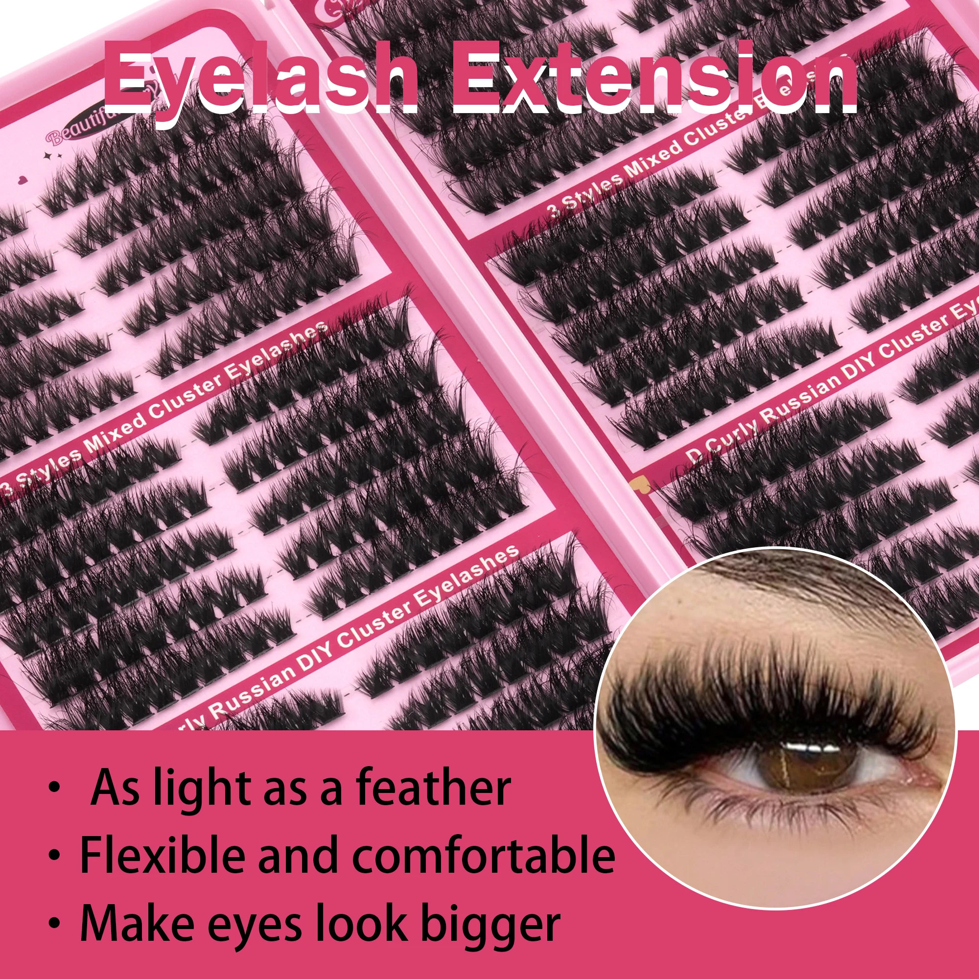 30 рядов смешанных пучков ресн – обзор и цена Eyelash Extensions