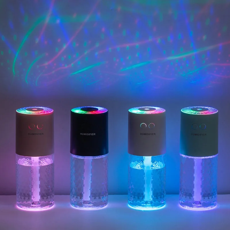 Portable Car Air Humidifier Essential Oil Diffuser Aromatherapy Projection Lamp Vehicle Air Freshener for Home Use
