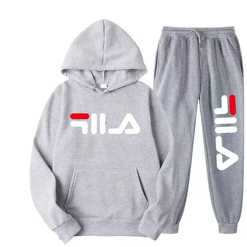 2 Pieces Sets Tracksuit Hooded Sweatshirt +Drawstring Pants Male Sport Hoodies Running Sportswear Men Women Brand Autumn Winter