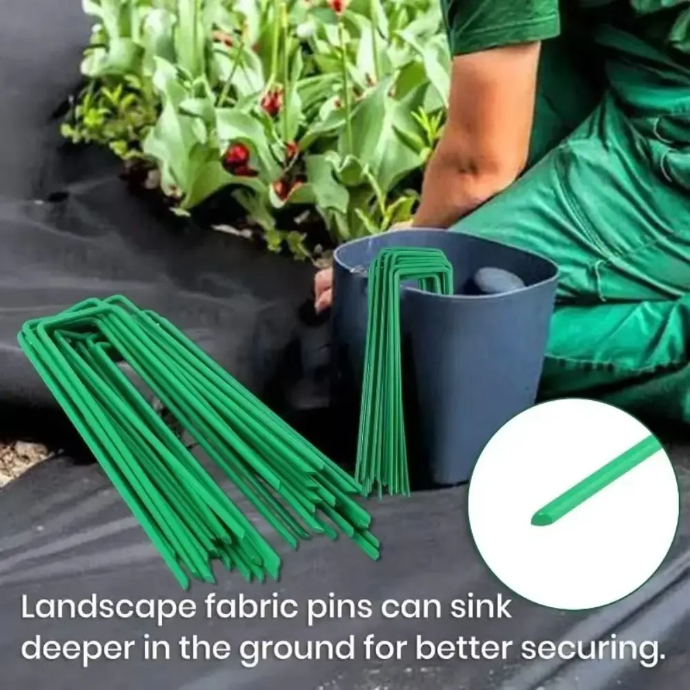 

6 Inches Landscape Nail Garden Stakes Bend-free Weather Resist U-shaped Garden Nail Galvanized Durable and Sturdy