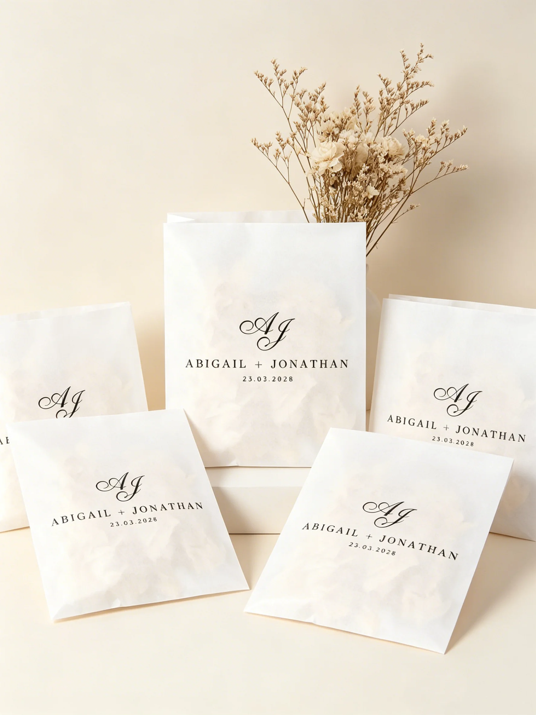 

Ivory Natural Petal Confetti Custom Packets Eco-friendly Wedding Decor