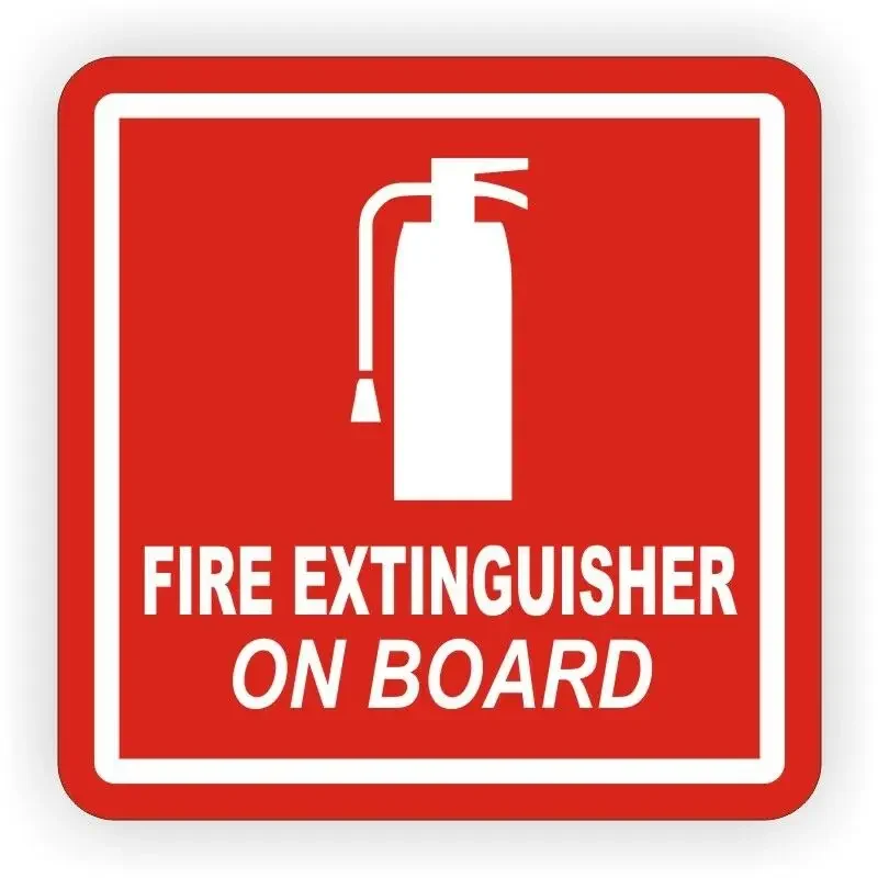 

Fire Extinguisher On Board Vinyl Decal / Warehouse Sticker / Label 4x4 Off Road RV Fire fighting facilities