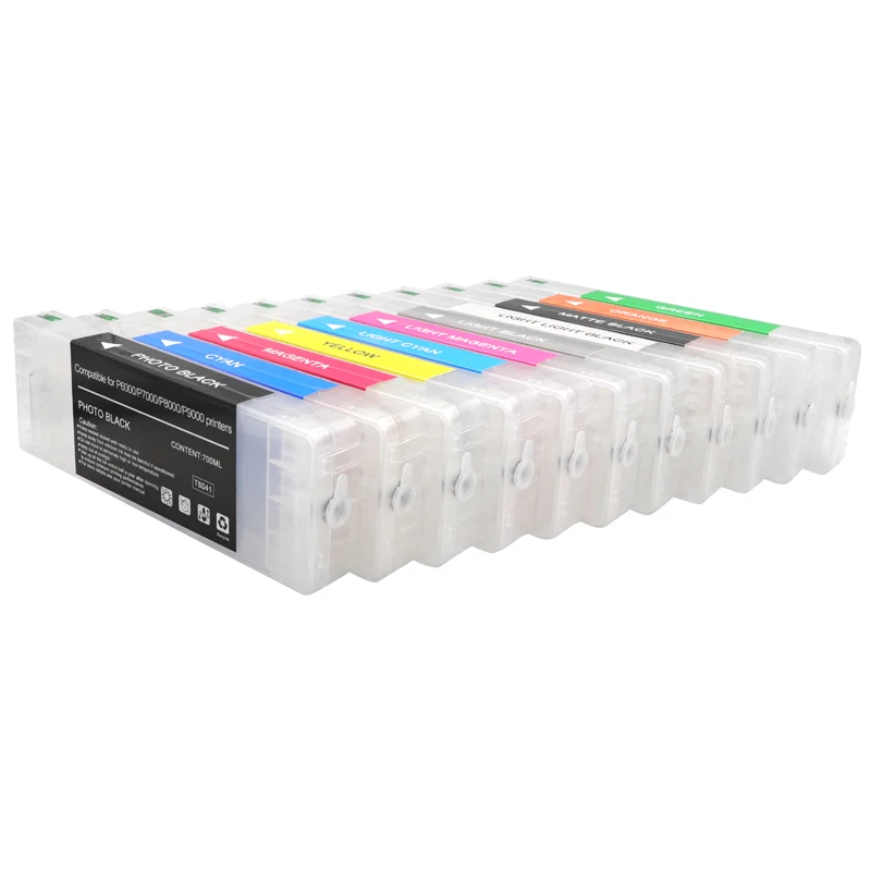 Europe version 700ML T804 T8041-T8049 Refill Ink Cartridge with Chip for Epson SureColor P6000 P7000 P8000 P9000 Printer Color