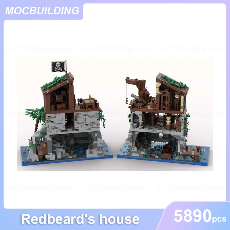 Skull Island con Redbeard House Model MOC Building Blocks fai da te assemblare mattoni architettura Display giocattoli di natale regali 5890 pezzi