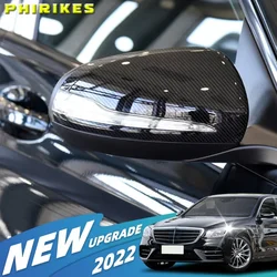 For Mercedes-Benz C S E GLC G Class AMG W205 X253 W222 W213 W238 Rearview Mirror Cover Bright Black Replacement 2014 - 2019 LHD