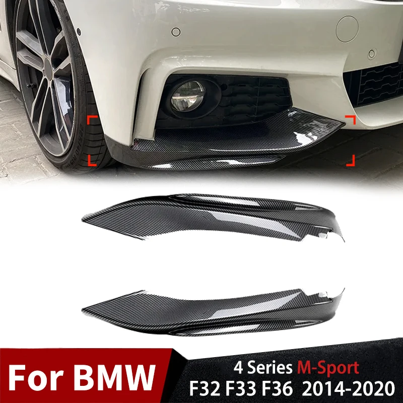 For BMW 4 Series F32 F33 F36 M-Tech 2014-2020 Car Front Bumper Side Splitter Fog Lamp Guard Protector Cover Auto Parts Body Kit