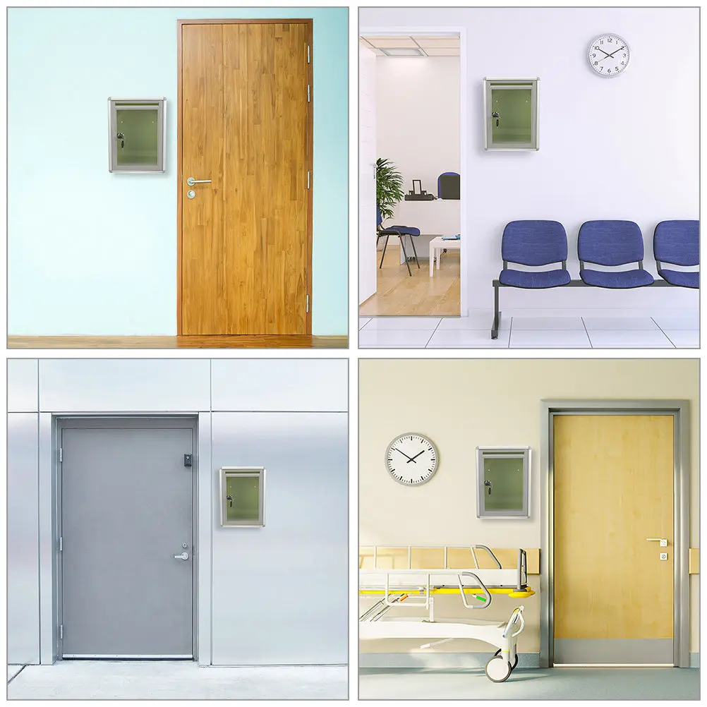 2Pcs Clear Acrylic Metal Wall Mount Mailbox with Combination Lock Multi Functional Suggestion Ballot Voting Box for Indoor