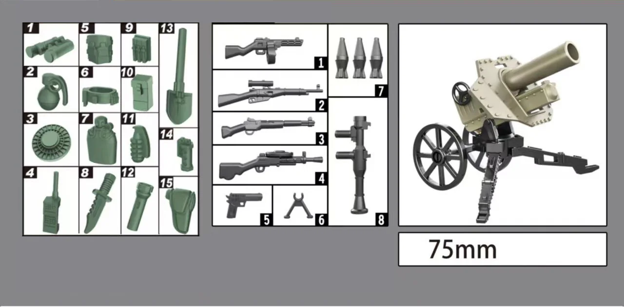 Ww2 Military Soviet Union Guards Corps Batisbrick Mega Building Block World War Army Forces Action Figures Weapon Brick Toys