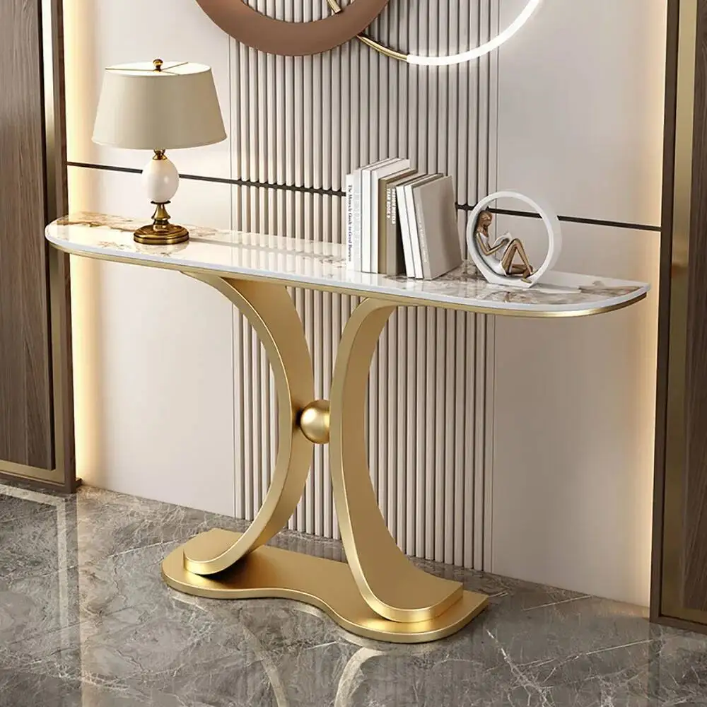 

Midcentry Table Luxury Hallway Console Lobby Nordic Marble Console Table Modern Metal Consolle Ingresso Living Room Furniture