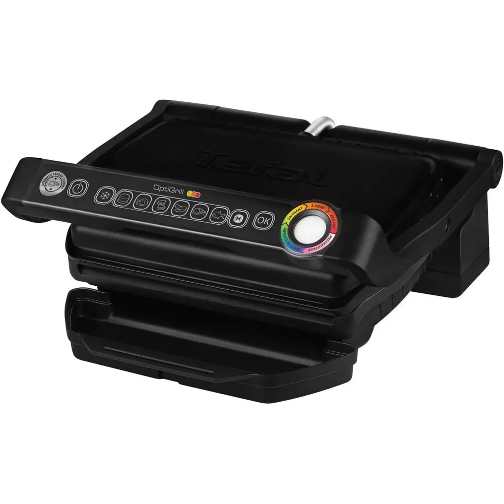OptiGrill Kontaktgrill, 6 Progmes, Kochstandsanzeige, abnehmbare Platten, manuell, Elektrogrill, Schwarz, GC705816