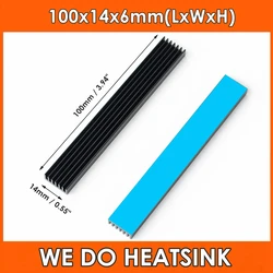 100x14x6mm Black Heat Sink 3.94x0.55x0.24 inch Extruded Aluminum Heatsink Radiator for Electronic Chip RAM LED IC Cooling