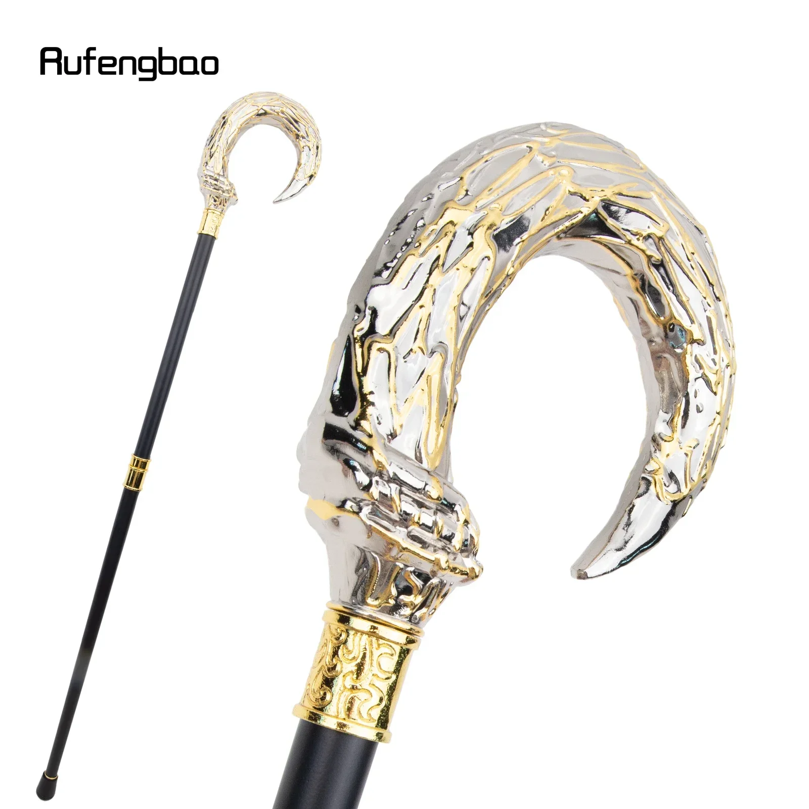 

Золотисто-белая U-образная трость в стиле стимпанк, модная трость для джентльмена, роскошная сценическая трость, 92 см