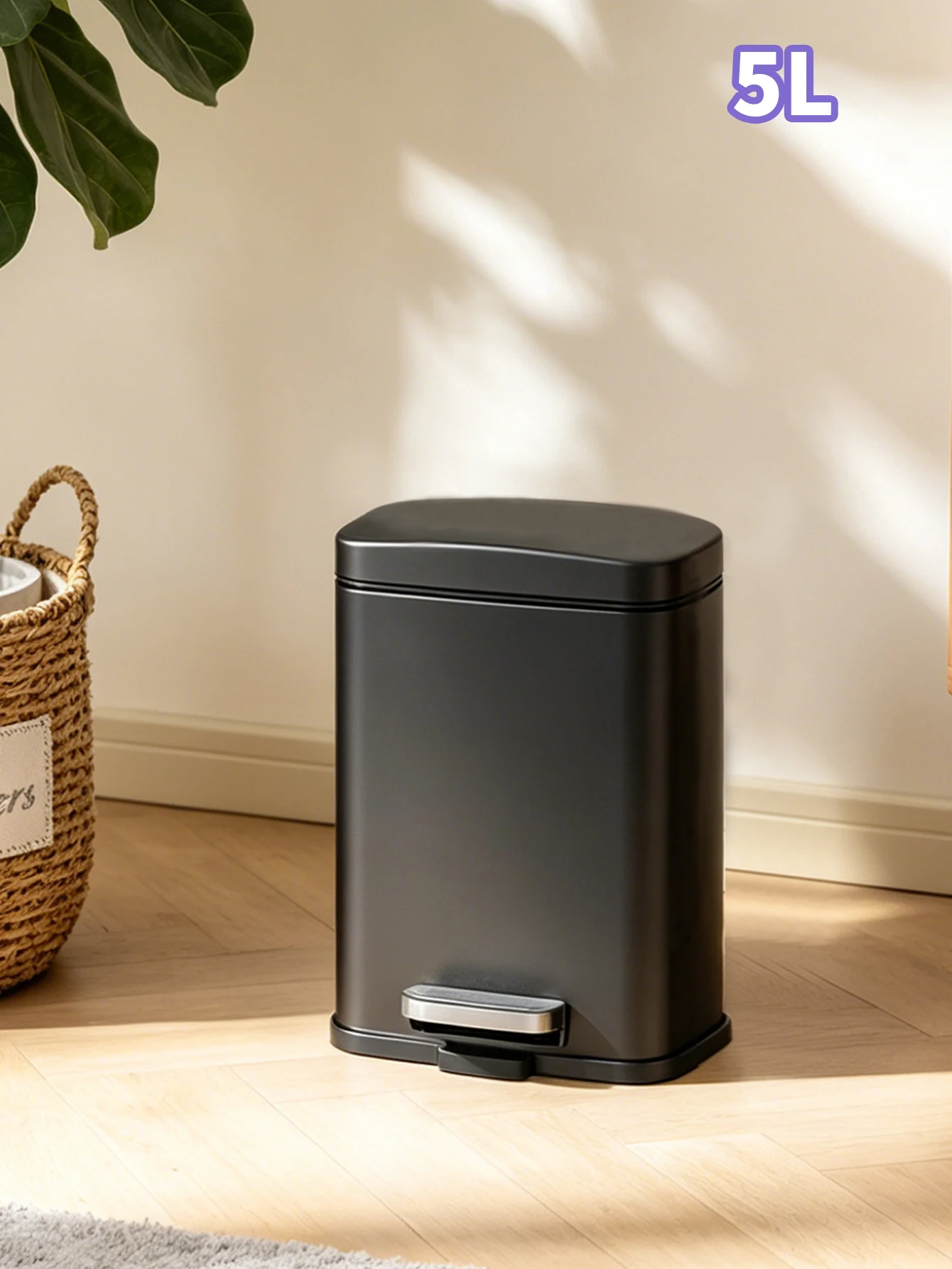 Rectangular Trash Can Foot Operated Trash Can Slow Lowering Lid anti Fouling Trash Can Suitable for Rooms and Bathrooms