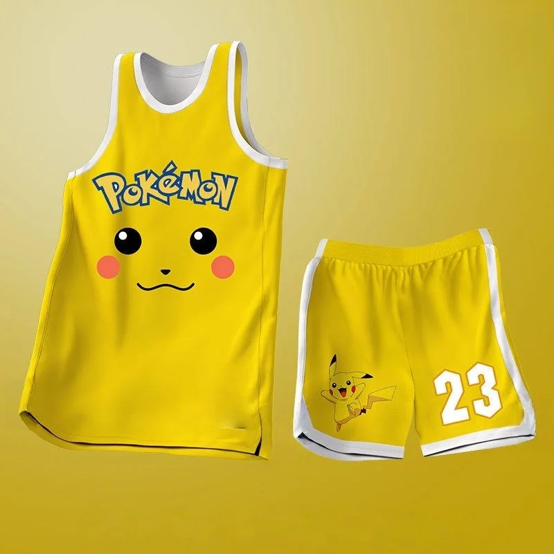 2026 Latest SpongeBob SquarePants Big Star Basketball Suit Set Sleeveless Tank Top+Shorts Breathable Mesh for Adults AndChildren