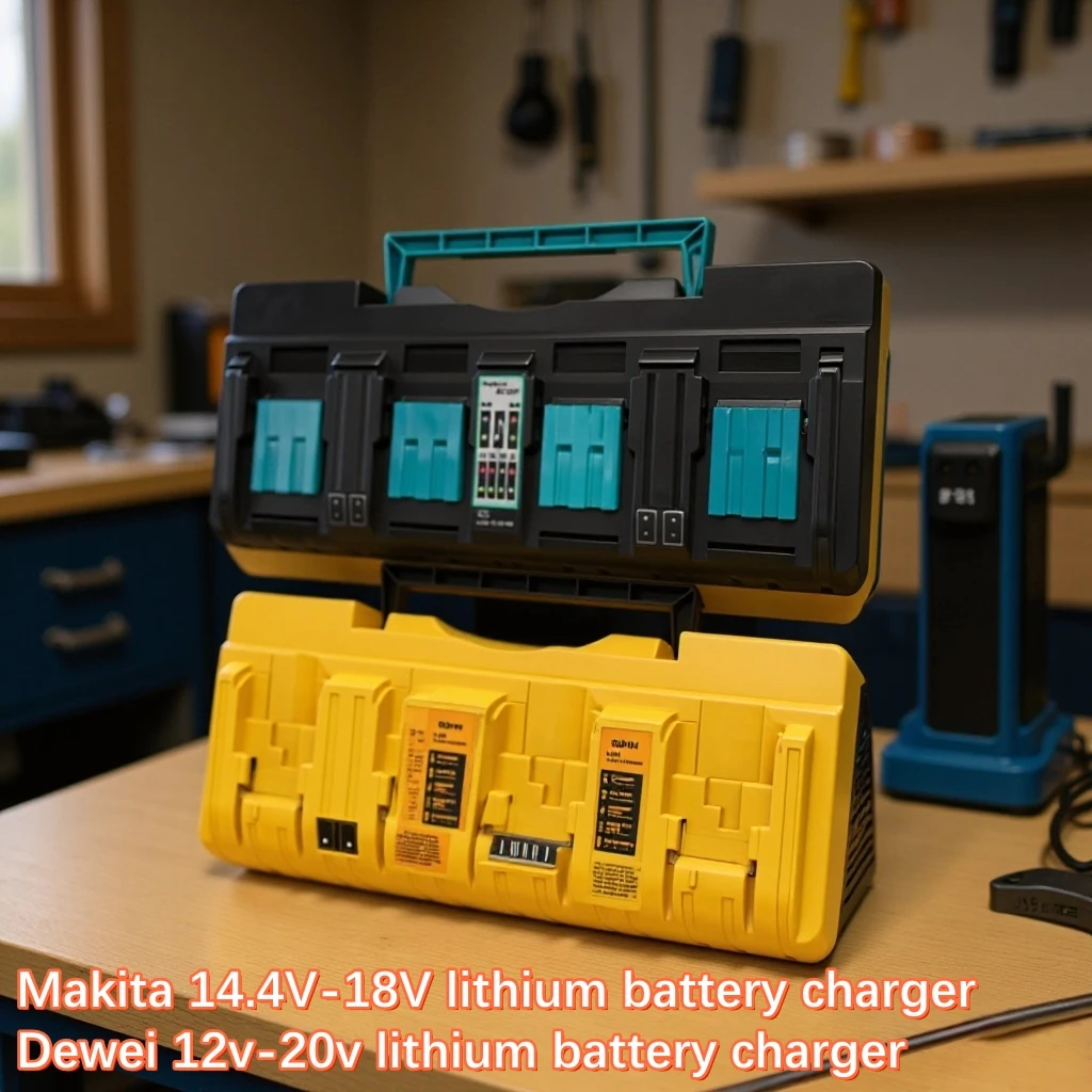 14.4-18v 12-20v Lithium Battery Compatible Charger Four Slots Independent 3a Fast Charging 디월트 충전기 디월트 배터리 충전기