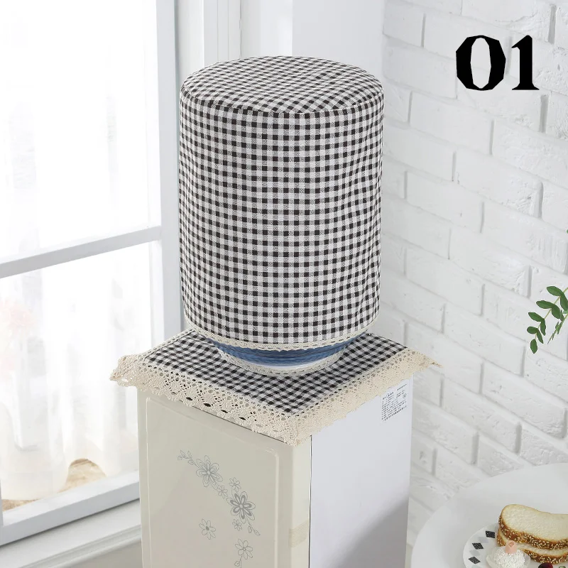 

Cotton Linen Cloth Water Dispenser Cover Dust Cover Pastoral Style Bucket Cover 2-Piece Set Mineral Water Bucket Cover Durable