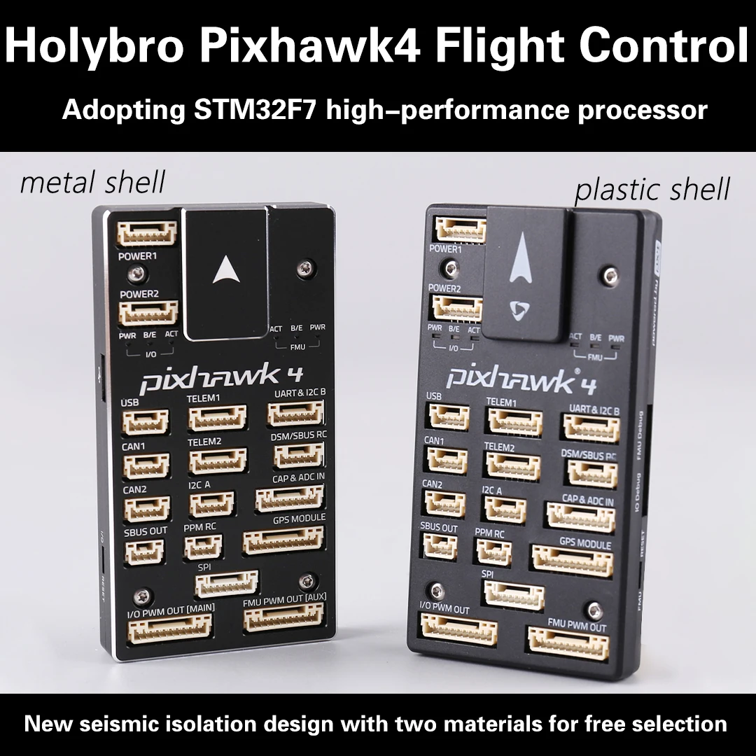 

HolyBro Pixhawk 4 Flight Controller (Plastic Case / Aluminum Case) with PM02 / PM07 Power Module M9N / M10 GPS