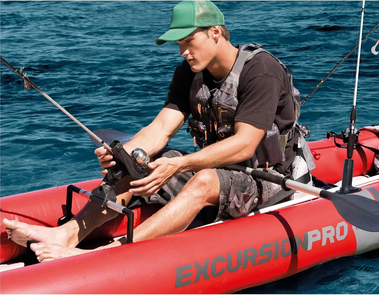 68303EP Excursion Pro K1 Inflatable Kayak Set: Includes Deluxe 86in Kayak Paddles and High-Output Pump – SuperTough PVC