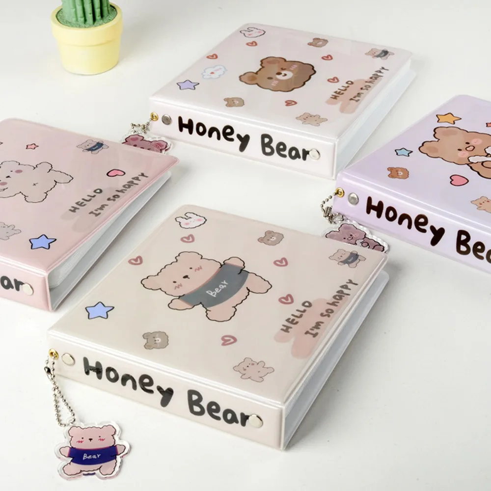 Portable Collect Book CD Case Holder Loose-leaf Cartoon Bear CD Storage Album CD Storage Album Organizer CD