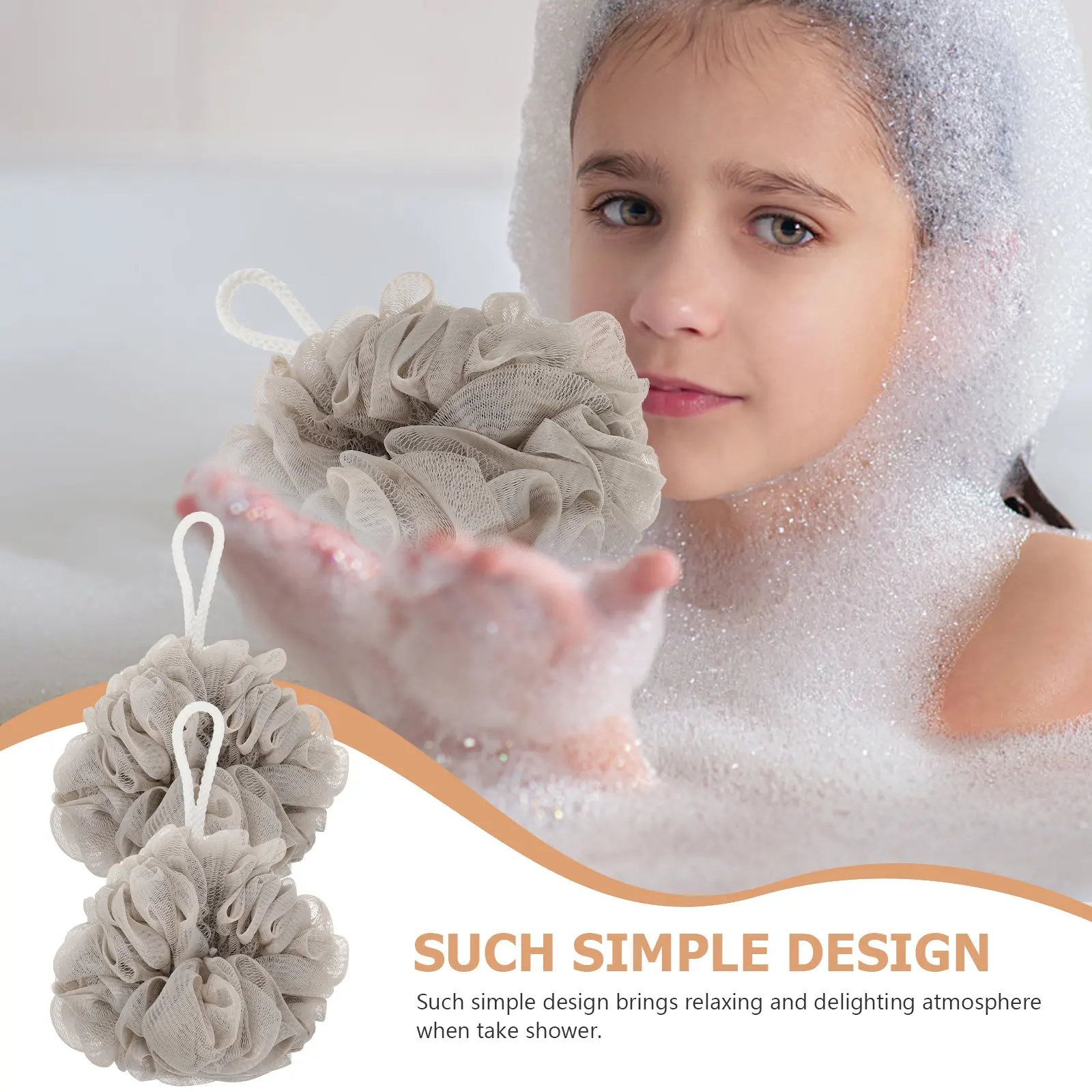 

6Pcs Bathing Ball Premium Pe Wear-Resistant Exfoliating Shower Sponge Lanyard Design Quick-Drying for Daily Use Travel Hotel