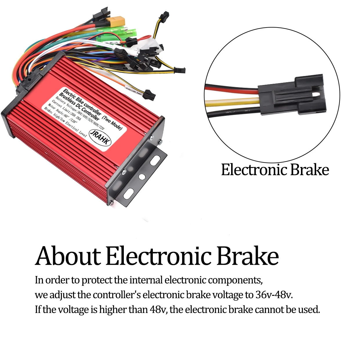 JRAHK Electric Bike Kit 72V 600w Controller 36V 500W Electric Scooter Controller 60V 1000W Controller 48V 26A Electric Moto