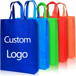 20pcs Non-woven Tote Bag Shopping Bag For Promotion And Advertisement Wholesale Custom Logo Reusable /Printing fee not included