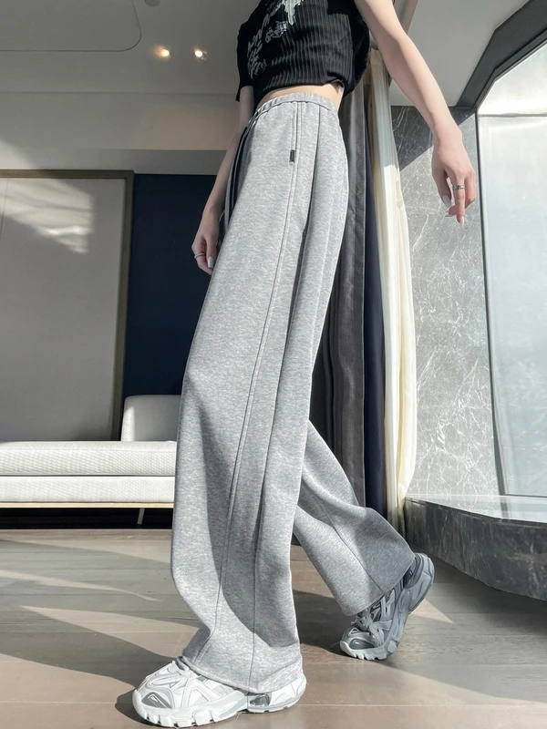 Pantalon de sport jaune à jambes droites pour femmes, ample, décontracté, jambes larges, Dopane Sle, taille haute, Long, printemps automne