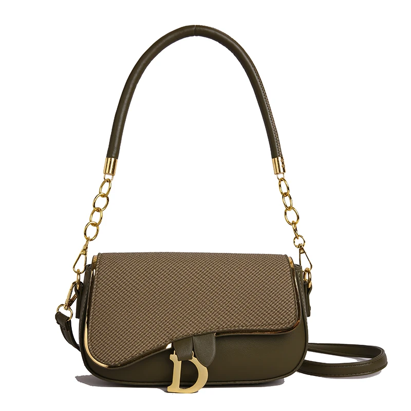 

Stylish Trendy Fashionable Crossbody Purse Bag With Unique Letter Logo High-End Minimalist Vintage For Women Casual Leather