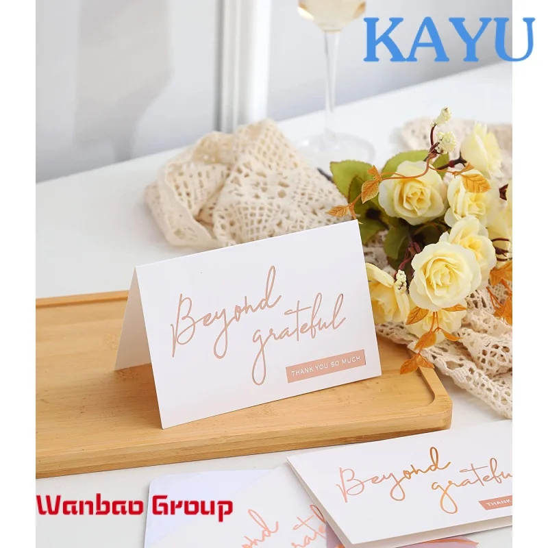 Obrigado cartões com envelopes, além de cartões Grternal, ouro rosa, 4x6 polegadas