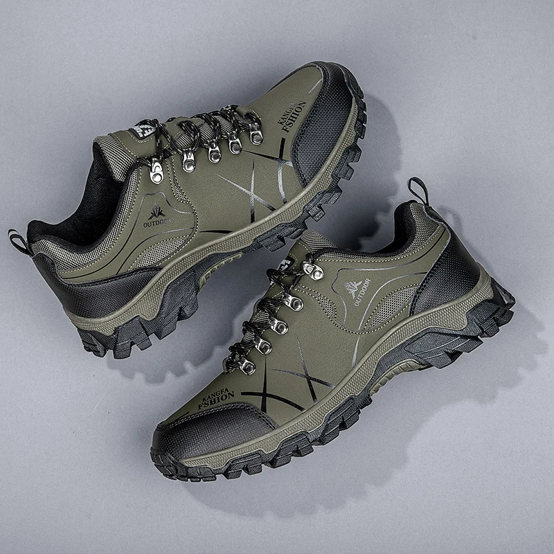 

New Leather Sneakers Breathable Men Casual Shoes Comfortable Walking Shoes Non-Slip Outdoors Hiking Shoes Fashion Men's Shoes