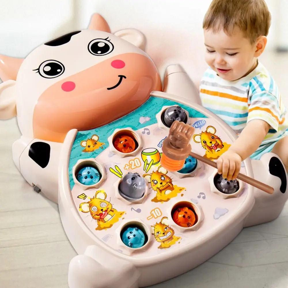 Portable Electronic Whack-a-Mole Toys Parent-child Interaction Early Educational Push Toy Fast with Sound Push Game