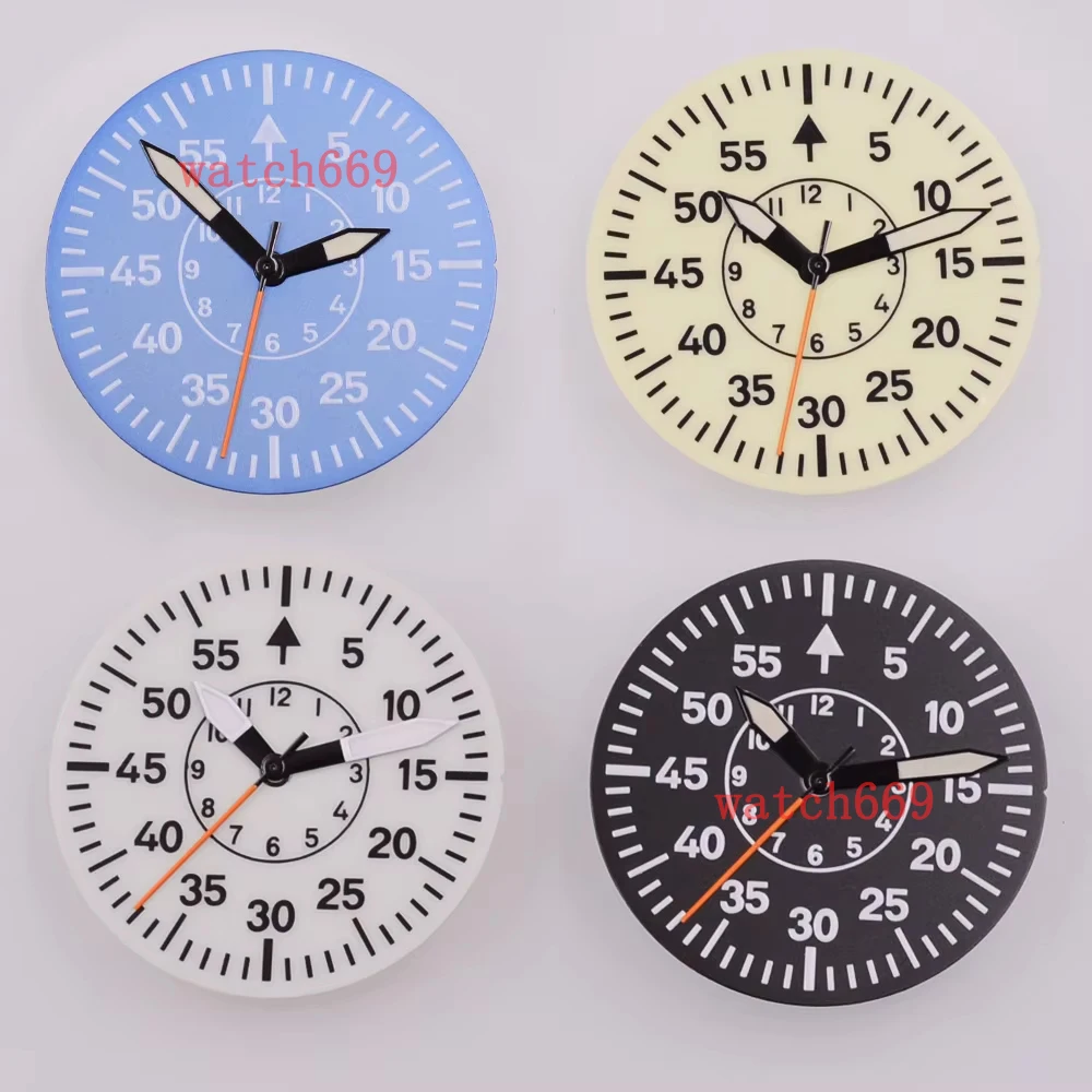 Esfera estéril de 29mm, esfera luminosa verde, manecillas compatibles con esfera NH35, accesorios para reloj NH36