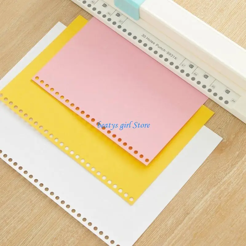 C7AB 30 فتحة خرامة ورقية، 30 فتحة خرامة ورق يدوية لأوراق الأوراق السائبة واللوازم المكتبية #4