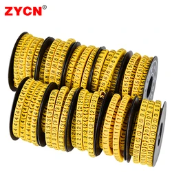 10 Roll Cable Markers Number Tube EC 1/2.5/4/6 Square 0 to 9 Wire Label Pipe Network Line Sleeve Concave Antiskid PVC Insulation