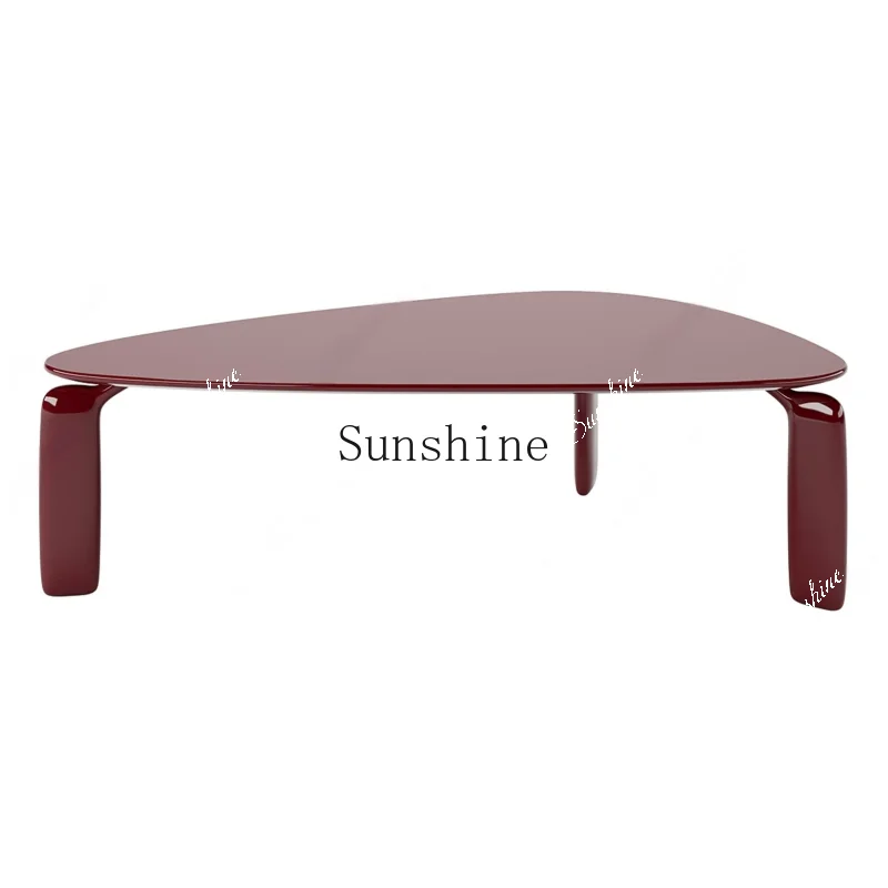 Italian light luxury paint triangular conference table modern simple solid wood multifunctionalH
