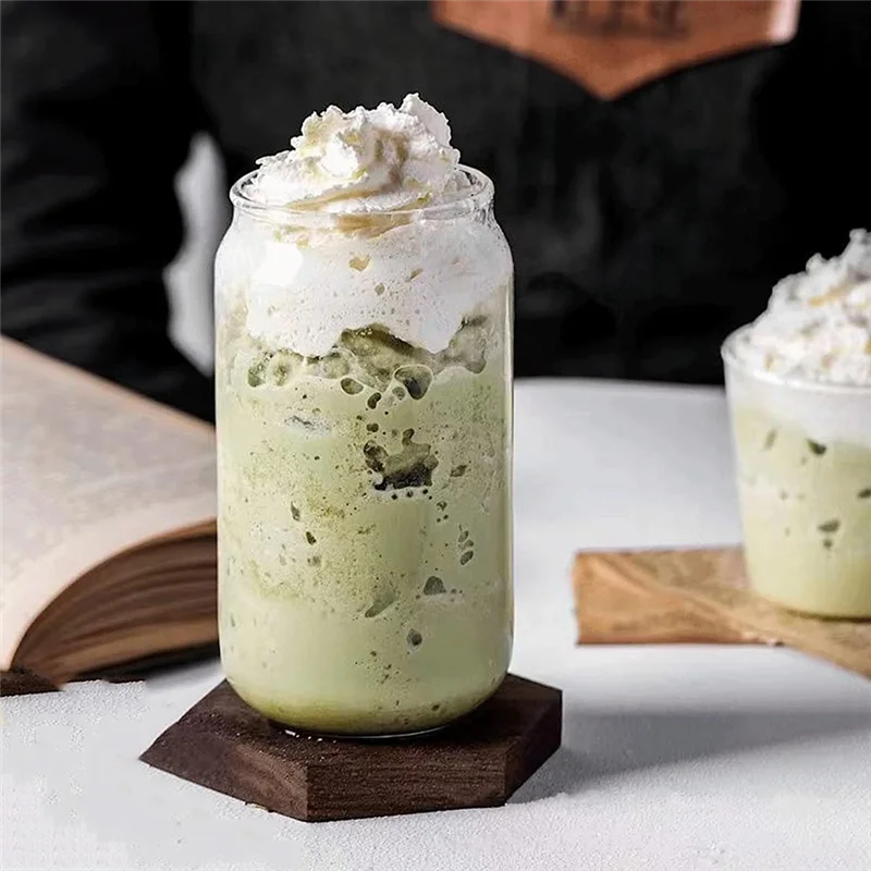 

Набор M11K-2PCS, с бамбуковыми крышками, стеклянные чашки в форме банки 16 унций с крышками и соломинками, бокалы для пива