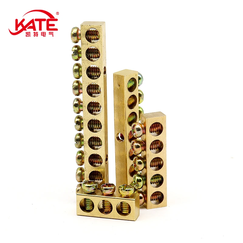 1PCS Multi-specification Terminal Block Zero Ground Terminal Brass Row Junction Box Power Distribution Cabinet Screw Connector