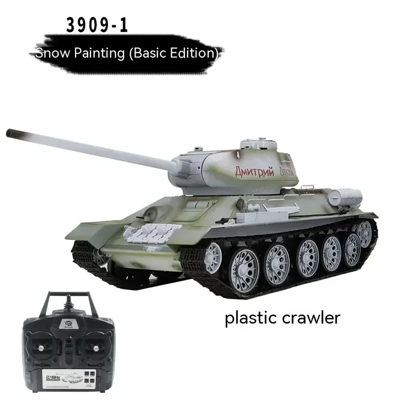 

Rc Tank Russian 1:16 T34/85 Painted Snow Version Tank Versus Competitive Gun Turret Rotating Remote Control Simulation Model Toy