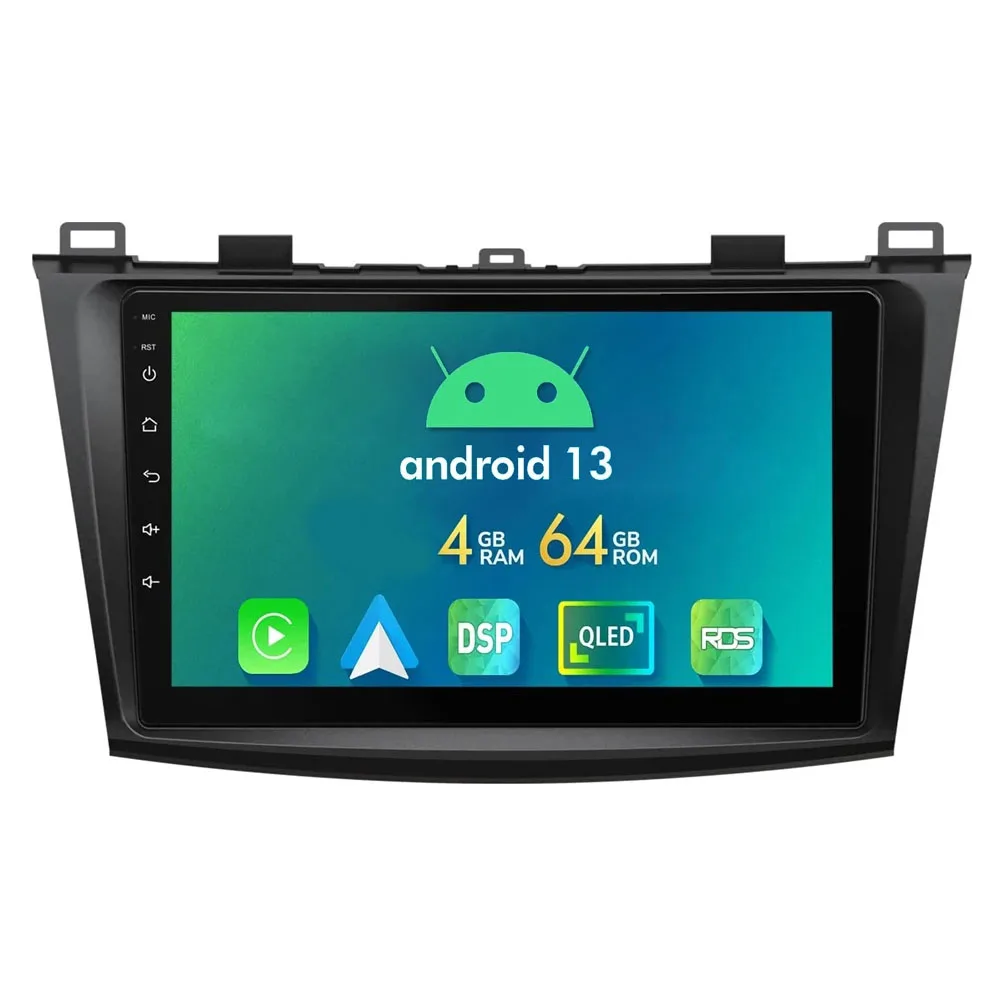 4 + 64G Per Mazda 3 2010-2013 (versione Quancomm 8-core/4G) Navigazione per auto Android 13 da 9 pollici adatta per CarPlay + Android Auto