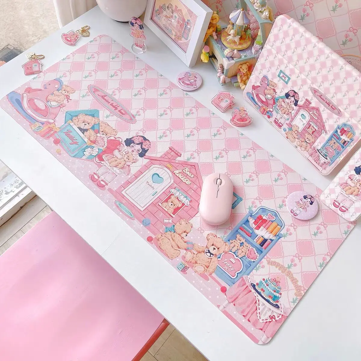 Kawaii Wear-Resistant Rubber Mouse Pad, Desktop Keyboard Mat, Students Placemat, Game Computer Keyboard, Office Table Mat