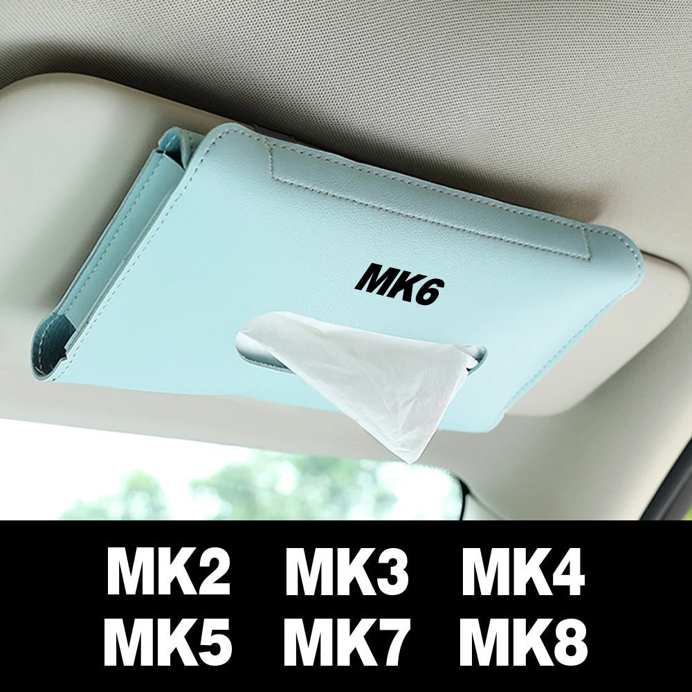 Tissue Box PU Leather Auto Car Truck Sun Visor Hanging Holder For VW Volkswagen Golf 6 7 5 4 2 8 MK4 MK6 MK7 MK5 MK3 MK2 MK8