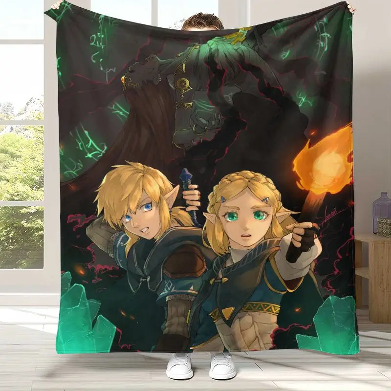 Classic Game Z-Zelda Hylian Crest Link Soft Flannel Throw Blanket,Cozy Blanket for Bed,Sofa,Living Room,Camping,Home Decor,Gift