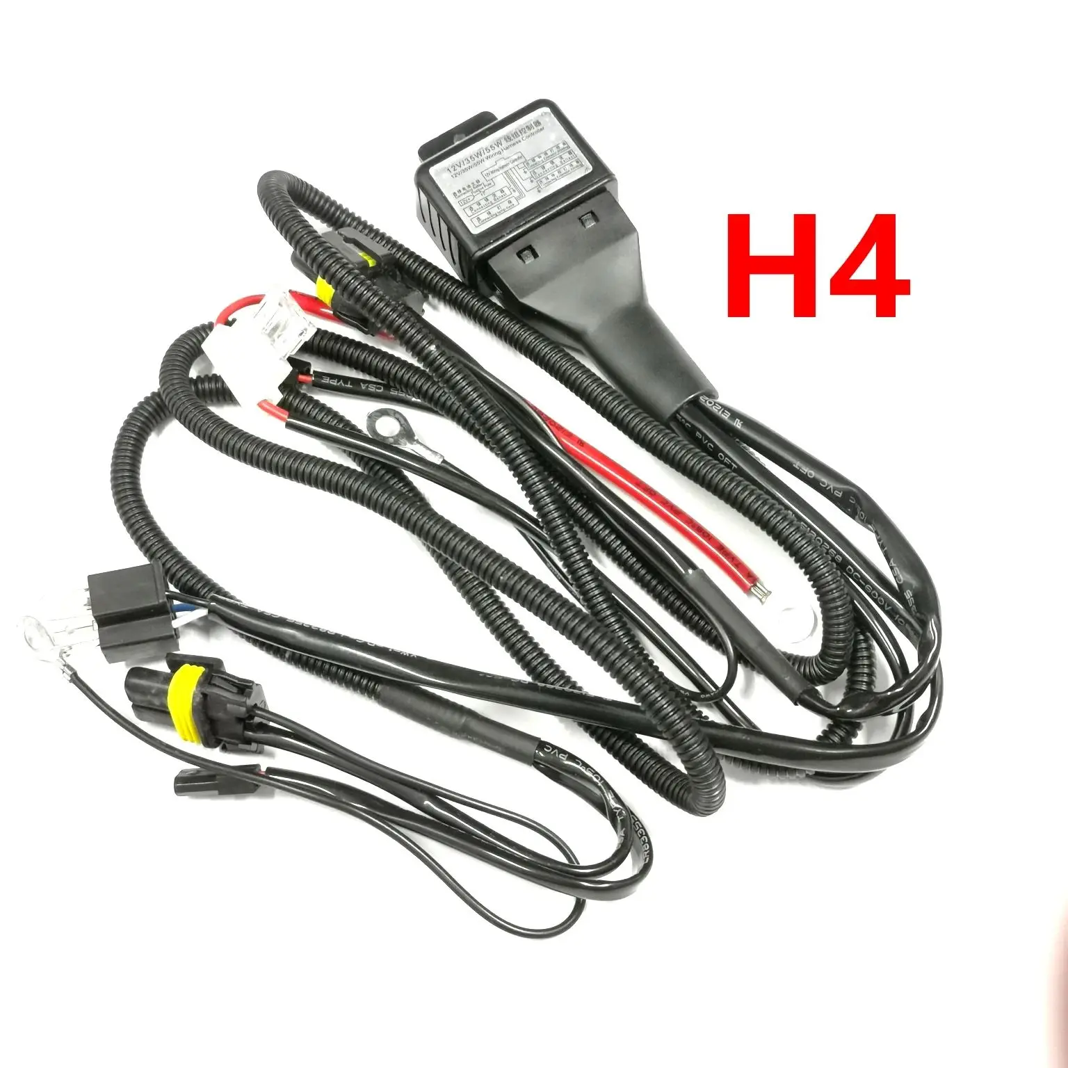 H4 HB2 9003 Relay Harness Wire For 35W 55W 9003 H4 Bixenon HID Bulb Wiring Controller 12V AC Cars Hid Headlights