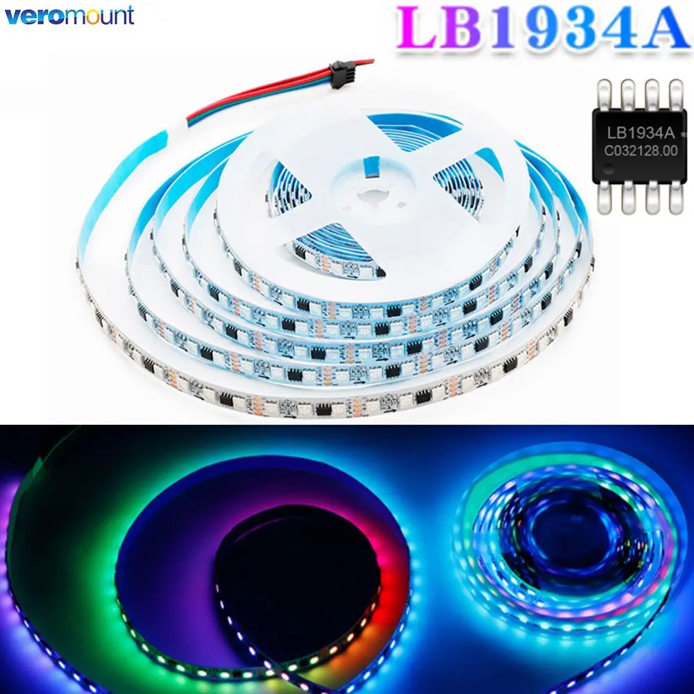 5m DC 12V programowalne zewnętrzne LB1934A IC adresowalne kolor marzeń RGB Digital Pixel Strip LED ciągłość 60/84LEDs/m