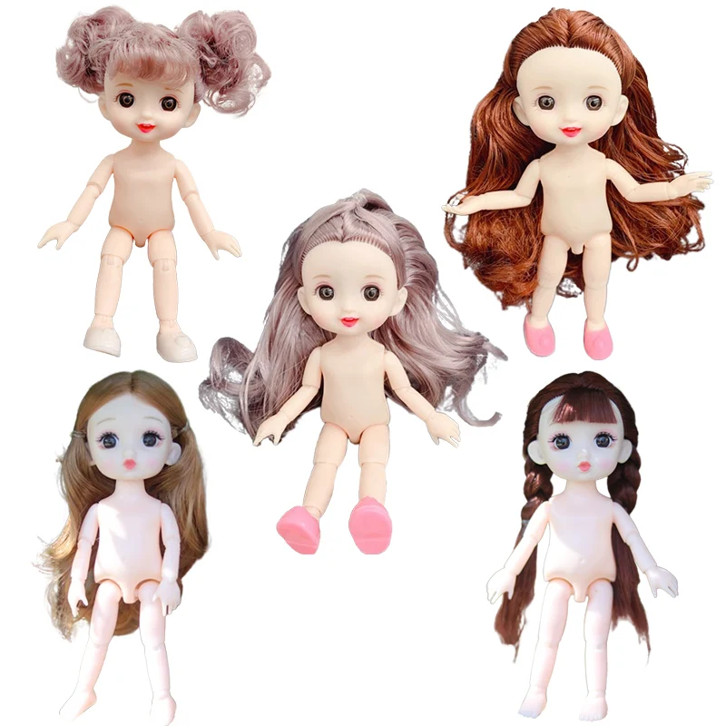 17Cm Pop 1/8 Bjd Pop Multi Haarkleur Smile Schattige Pop Multi-Joint Beweegbare Pop Speelgoed Cadeau Kids Meisjes Speelgoed Cadeau Vakantie Cadeau