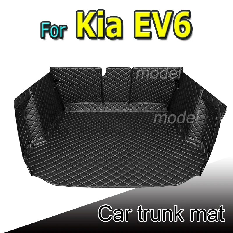 Car Rear Trunk Mats Car Mat For Kia EV6 CV 2022 2023 2024 Leather Trunk Storage Pad Car Mats Set Tray Carpet Mud Car Accessorie