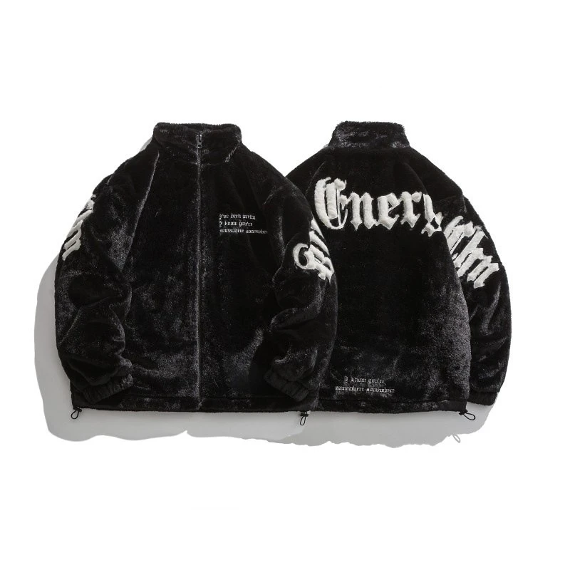 2025 Winter New American Street Letter Embroidered Fleece Fashion Casual Warm Mens Winter Jackets and Coats