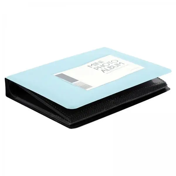 Mini Picture Album Storage Case 64 Slots Organizer Solid Pattern Scrapbook for Home Decoration